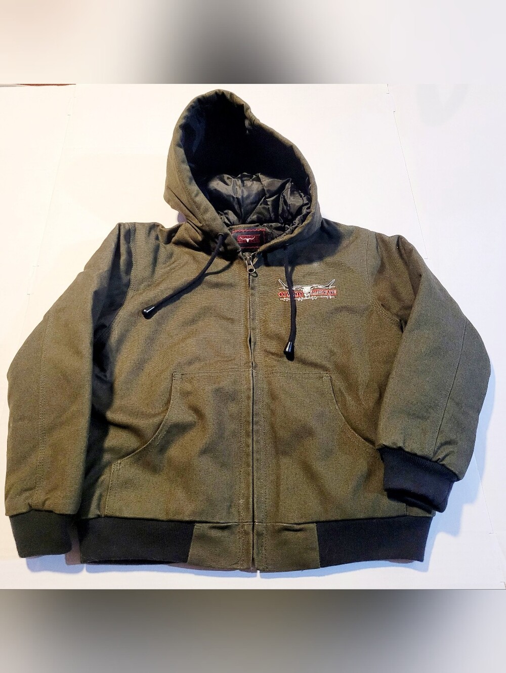Cowboy Hardware Boys Youth Canvas Hooded Jacket Size Small. New Never Worn